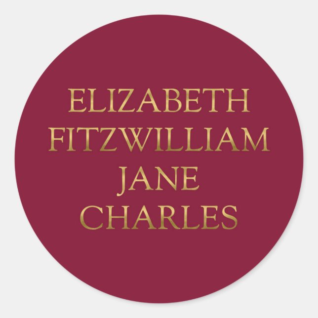 Adesivo Redondo Principais caracteres do Orgulho e Preconceito (Frente)