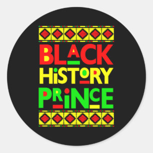 Adesivo Redondo Príncipe da História Negra Menino Melanina Filho B