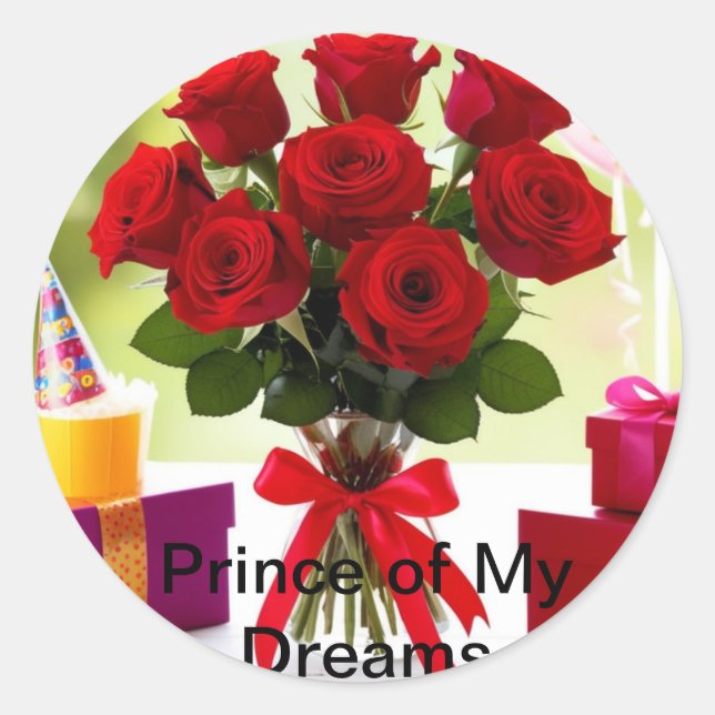 Adesivo Redondo príncipe dos meus sonhos (Frente)