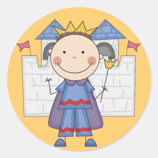 Adesivo Redondo Príncipe em Camisetas e presentes (Frente)