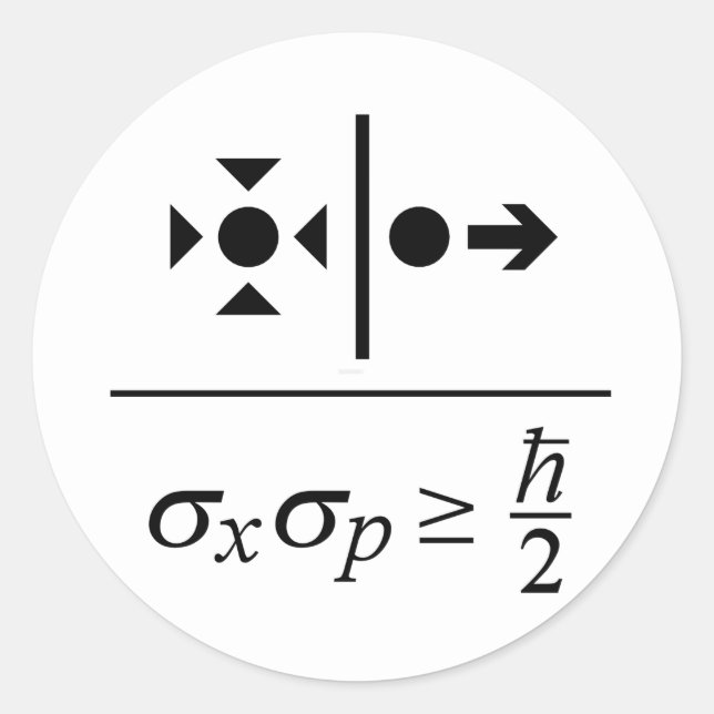 Adesivo Redondo Princípio da Incerteza de Heisenberg (Frente)