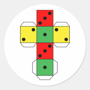 Adesivo Redondo Printable morra cortam a figura de tiragem cor