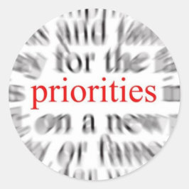 Adesivo Redondo Prioridades