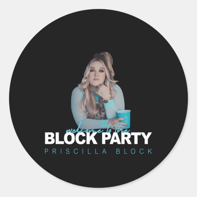 Adesivo Redondo Priscilla Block Bem-Vindo Ao Bloco Py (Frente)