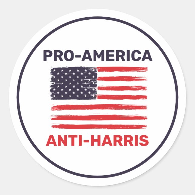 Adesivo Redondo Pro America Anti-Harris Personalizado (Frente)