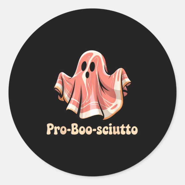 Adesivo Redondo Pro Boo Sciutto Funny Italian Halloween Ghost Pros (Frente)