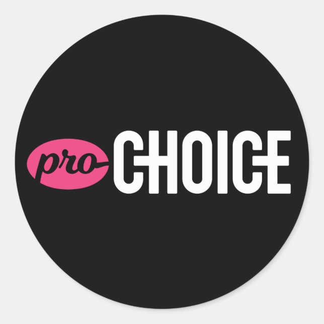 Adesivo redondo Pro-Choice (Folha de 4): Preto (Frente)
