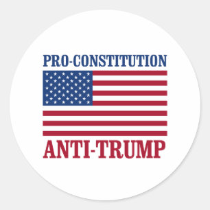 Adesivo Redondo Pró-Constituição Anti-Trump - Anti-Trump -