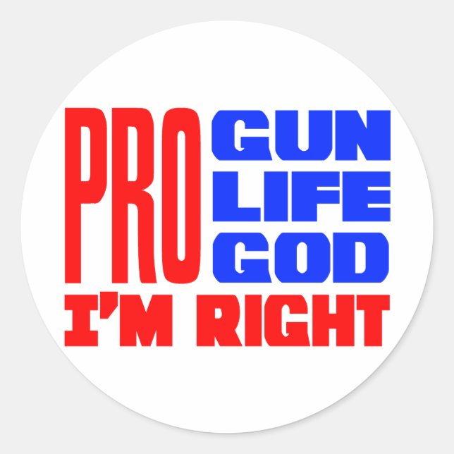 Adesivo Redondo Pro Gun Life Deus Eu estou certo (Frente)