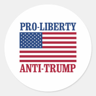 Adesivo Redondo Pró-Liberdade Anti-Trump - Anti-Trump -