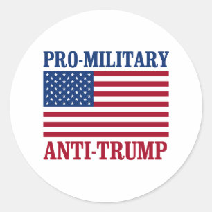 Adesivo Redondo Pró-Militar Anti-Trump - Anti-Trump -