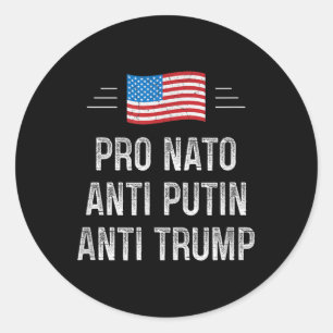 Adesivo Redondo Pro Nato - Anti-Putin - Anti-Trump - Estilo Retroa