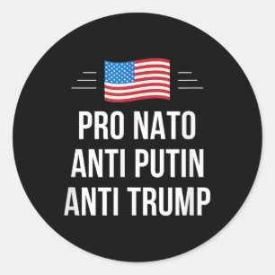 Adesivo Redondo Pro Nato - Anti-Putin - Anti-Trump -, Pequeno