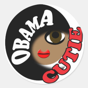 Adesivo Redondo Pro Obama