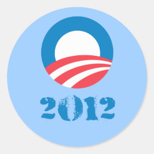 Adesivo Redondo Pro-Obama - OBAMA 2012 AFLIGIDOS