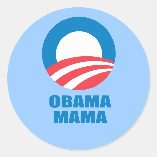 Adesivo Redondo Pro-Obama - OBAMA MAMA (Frente)
