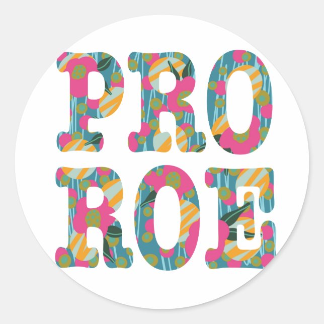 Adesivo Redondo Pro Roe Digitado com Floral Rosa (Frente)