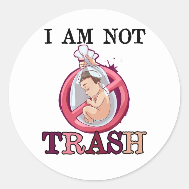 Adesivo Redondo Pró-vida Anti-Aborto Interrompe Vidas Não-Nascidas (Frente)