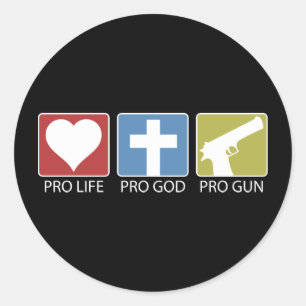 Adesivo Redondo Pro vida, pro deus, pro arma