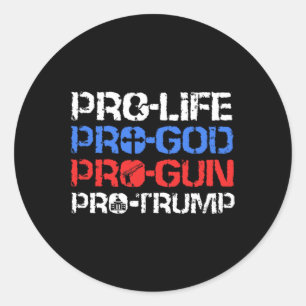 Adesivo Redondo Pró-vida Pró-deus Pró-arma Pró-Trump