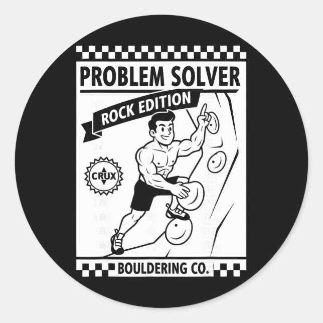 Adesivo Redondo Problem Solver Rock Edition Diversão na Parede de  (Frente)