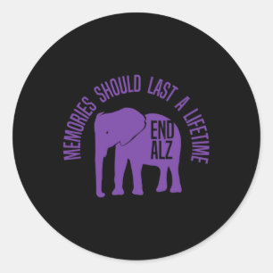 Adesivo Redondo Problema de Memórias Elefante Roxo E Texto Heimerh
