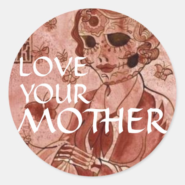 Adesivo Redondo Problemas da Mãe (Frente)