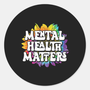 Adesivo Redondo Problemas de Saúde Cérebro Doença Mental Alarme