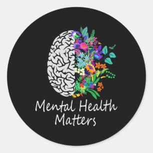 Adesivo Redondo Problemas de Saúde Cérebro Doença Mental Alarme