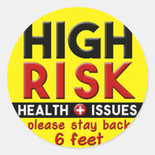 Adesivo Redondo Problemas de saúde de alto risco