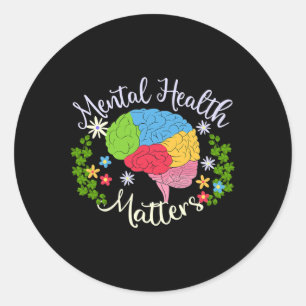 Adesivo Redondo Problemas De Saúde Mental Dando Doença Cerebral Hu