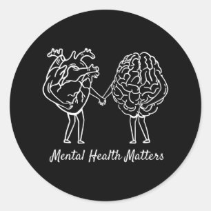 Adesivo Redondo Problemas de saúde mental Neurodiversidade do cére