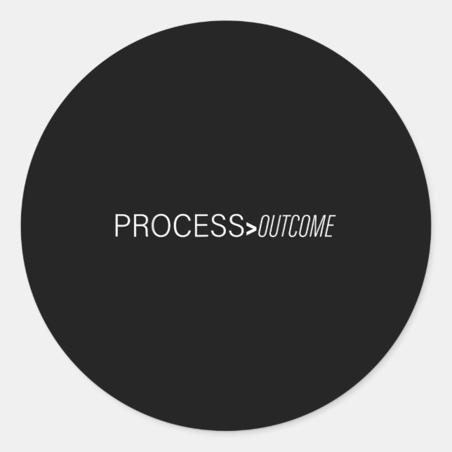 Adesivo Redondo Process Greater Than Outcome Growth Mindset Motiva (Frente)