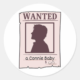 Adesivo Redondo Procurado: Um Design de Poster Connie Bby Popula