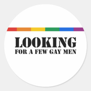 Adesivo Redondo Procurando alguns homem gay
