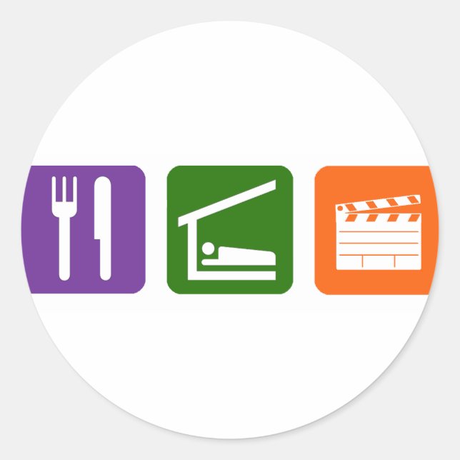 Adesivo Redondo Produção de Filme de Sono (Frente)