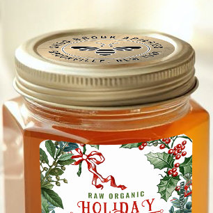 Adesivo Redondo Produto apiário Dourado, desidratado, apicultor de