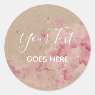 Adesivo Redondo Produto Artesanal Personalizável coroa floral Arte