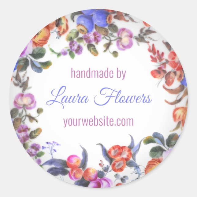 Adesivo Redondo Produto artesanal Porcelana (Frente)