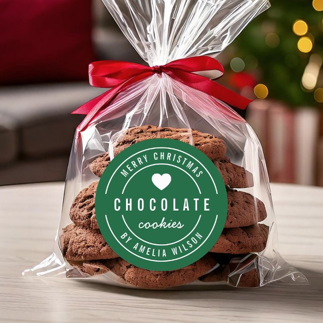 Adesivo Redondo Produto caseiro de cor EDITABLE Feliz Natal (Criador carregado)