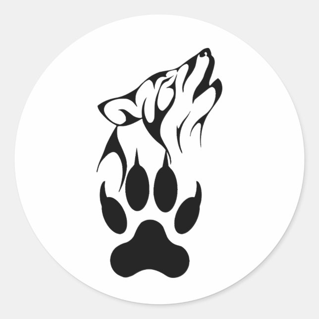 Adesivo Redondo Produto clássico do lobo (Frente)