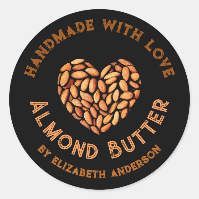 Adesivo Redondo Produto de amêndoa (Frente)