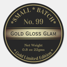 Adesivo Redondo Produto de beleza com brilho Dourado preto