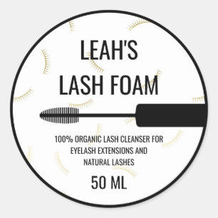 Adesivo Redondo Produto de Lash Dourado Faux de Wand Faux Mascara