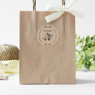 Adesivo Redondo produto de monograma de sabão de leite de cabra d