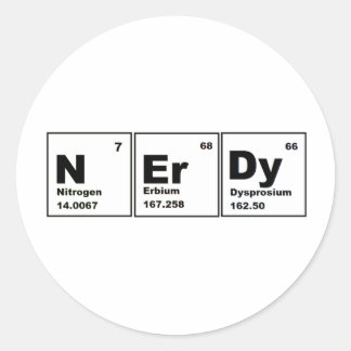 Adesivo Redondo Produto de Química Nerdy!