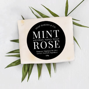 Adesivo Redondo Produto de soquete ou bath preto simples e minimal
