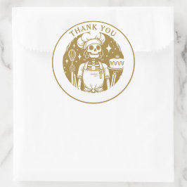 Adesivo Redondo Produto Dourado para cozinheiros