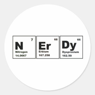 Adesivo Redondo Produto Nerdy da química!