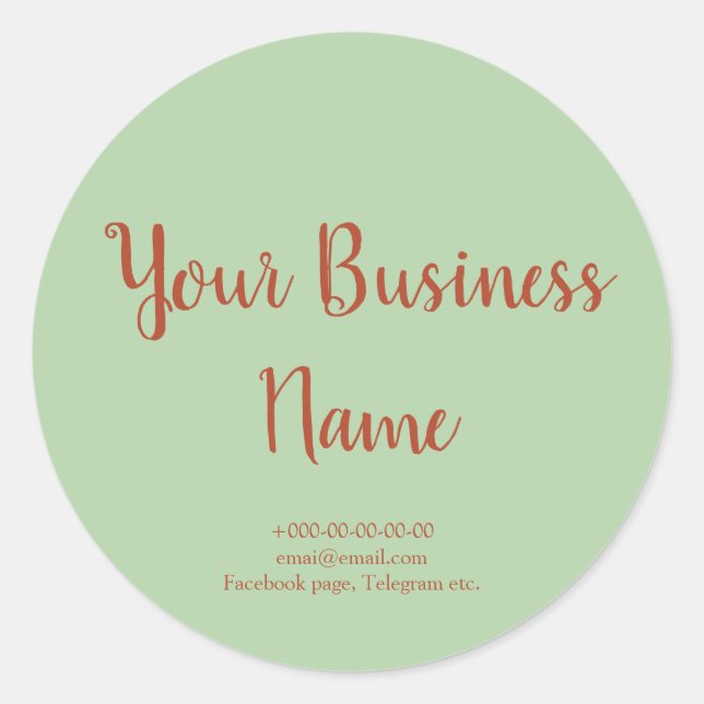 Adesivo Redondo Produto personalizado rico verde e laranja (Frente)